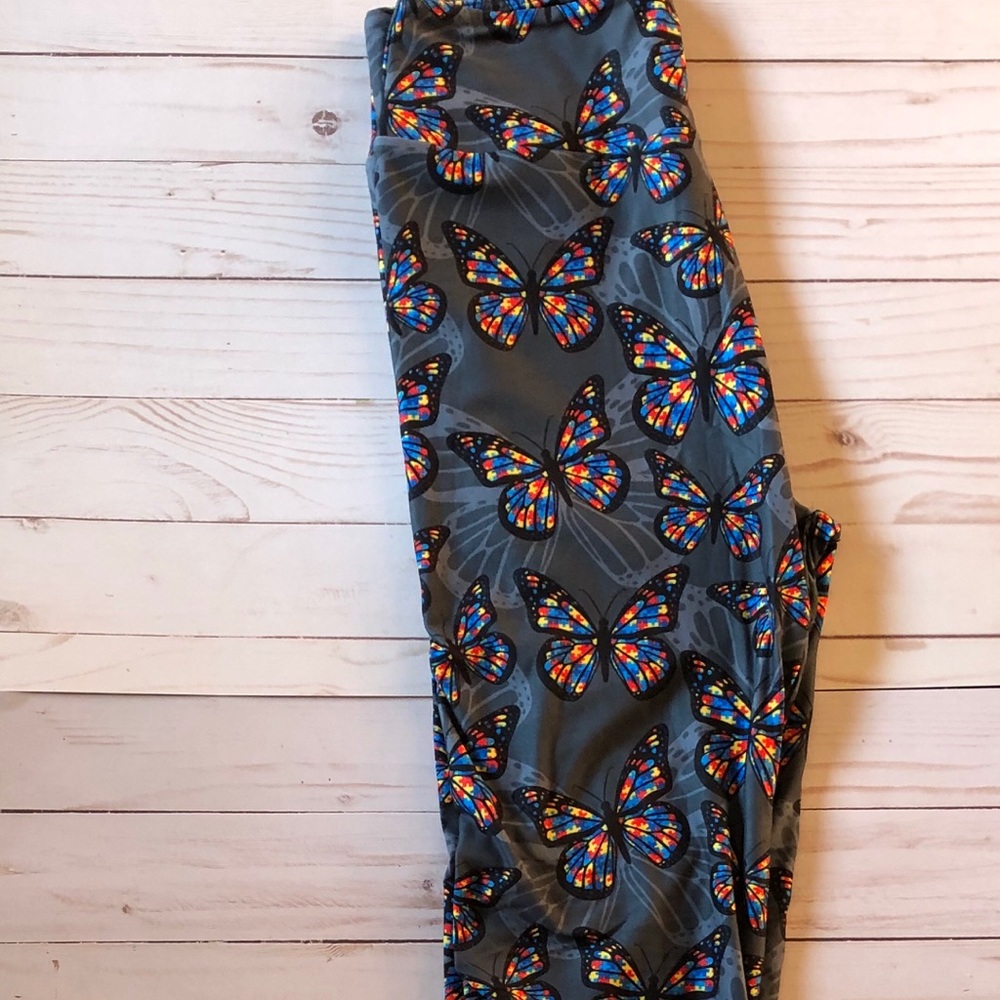 Custom autism awareness butterflies leggings